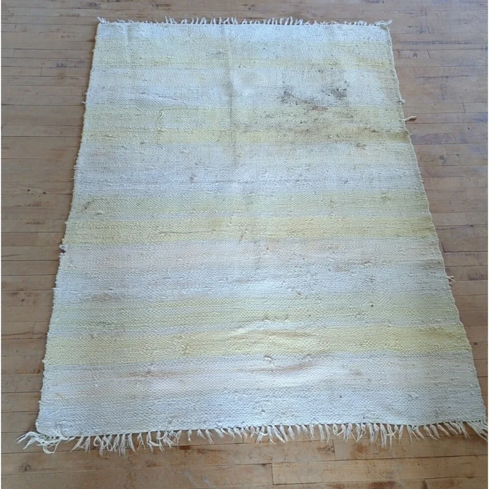Antique Imported Swedish Hand Made Rag Rug Runner‎ (48